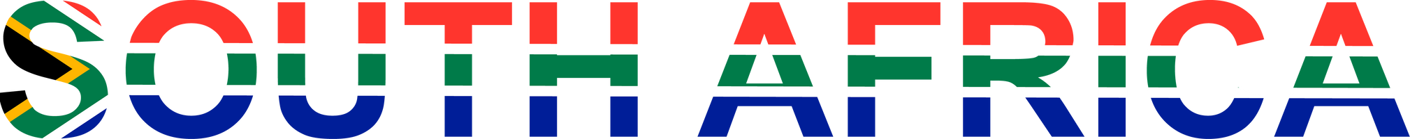South Africa word in flag style