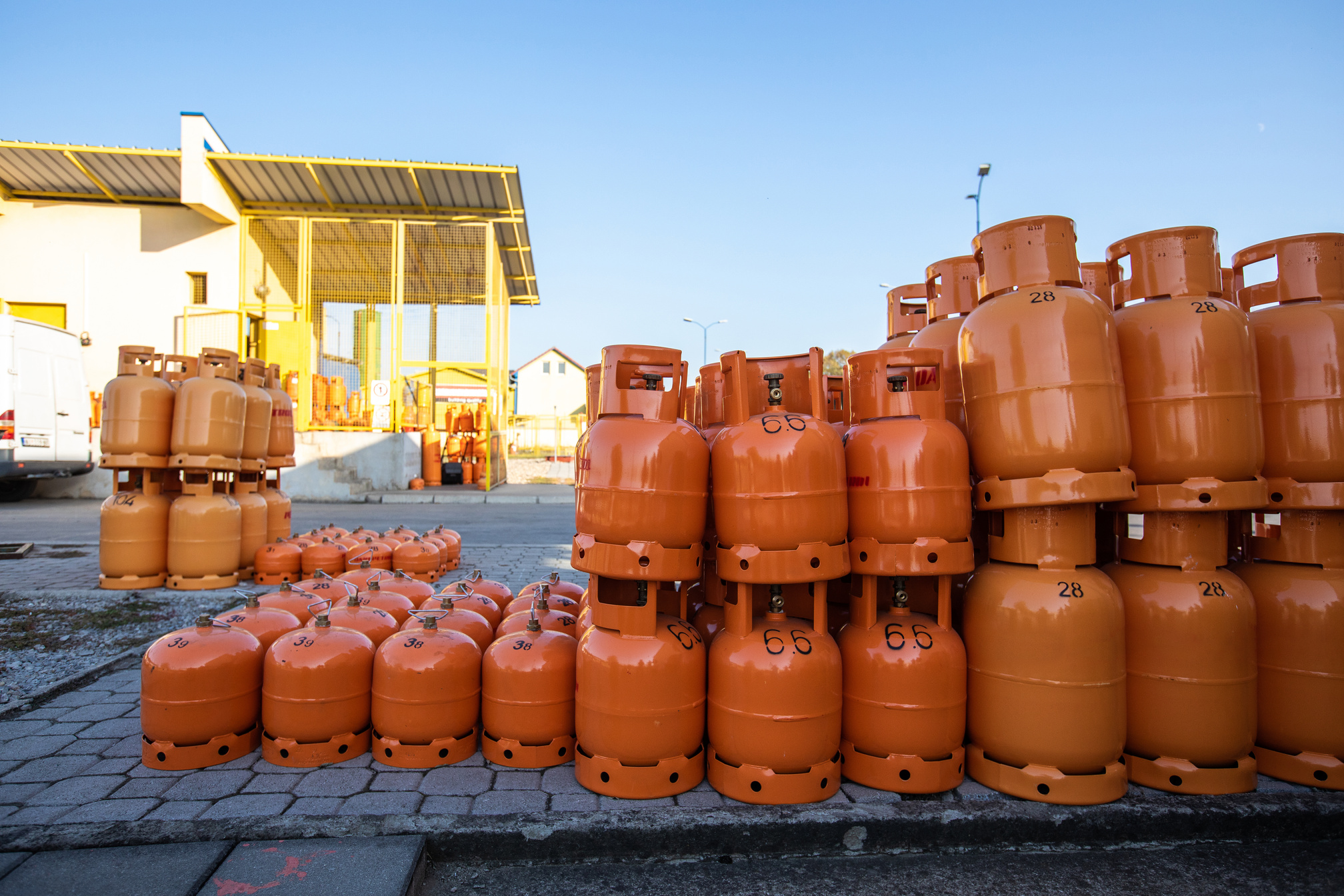 Used gas butane cylinder containers