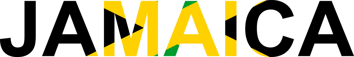 Jamaica word in flag style